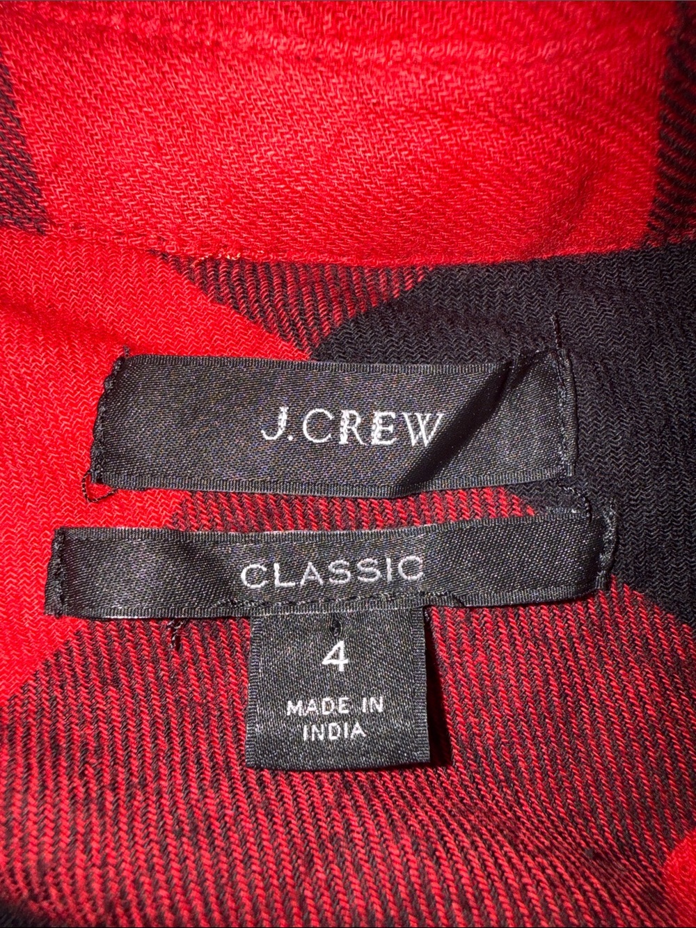J Crew Classic Fit Boyfriend Flannel Shirt - Size 4 - Picture 3 of 8